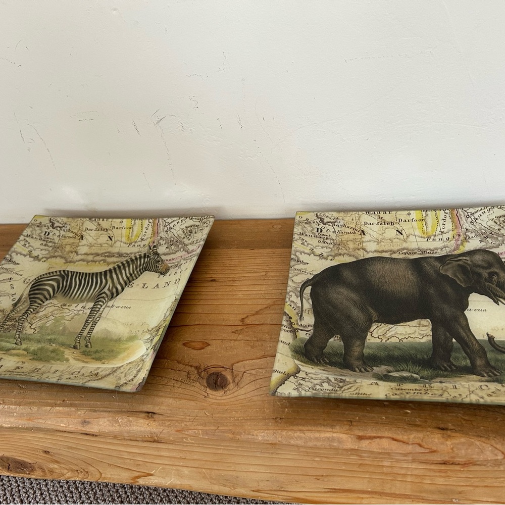 Cream and Brown Safari Art Accents